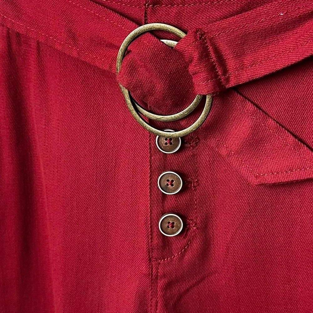 ANTHROPOLOGIE Wide-Leg Red Pants Lightweight High Waist Trousers Size-6 - Picture 7 of 14
